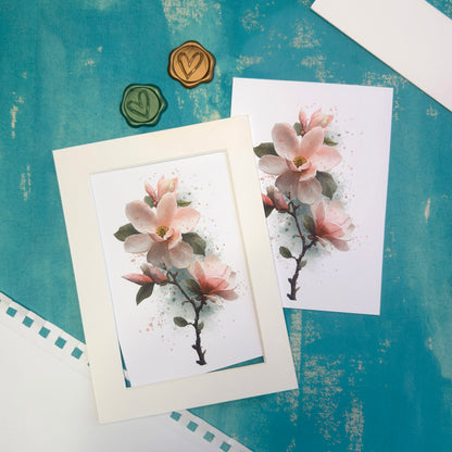 Magnolia Flower Greeting Card
