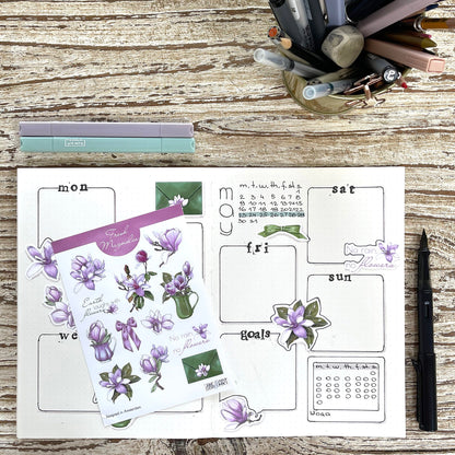 Magnolia bloem bujo stickerset