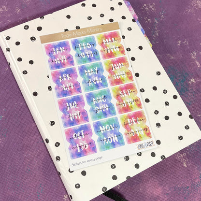 Planner page tabs functional stickers, page tabs, floral stickers