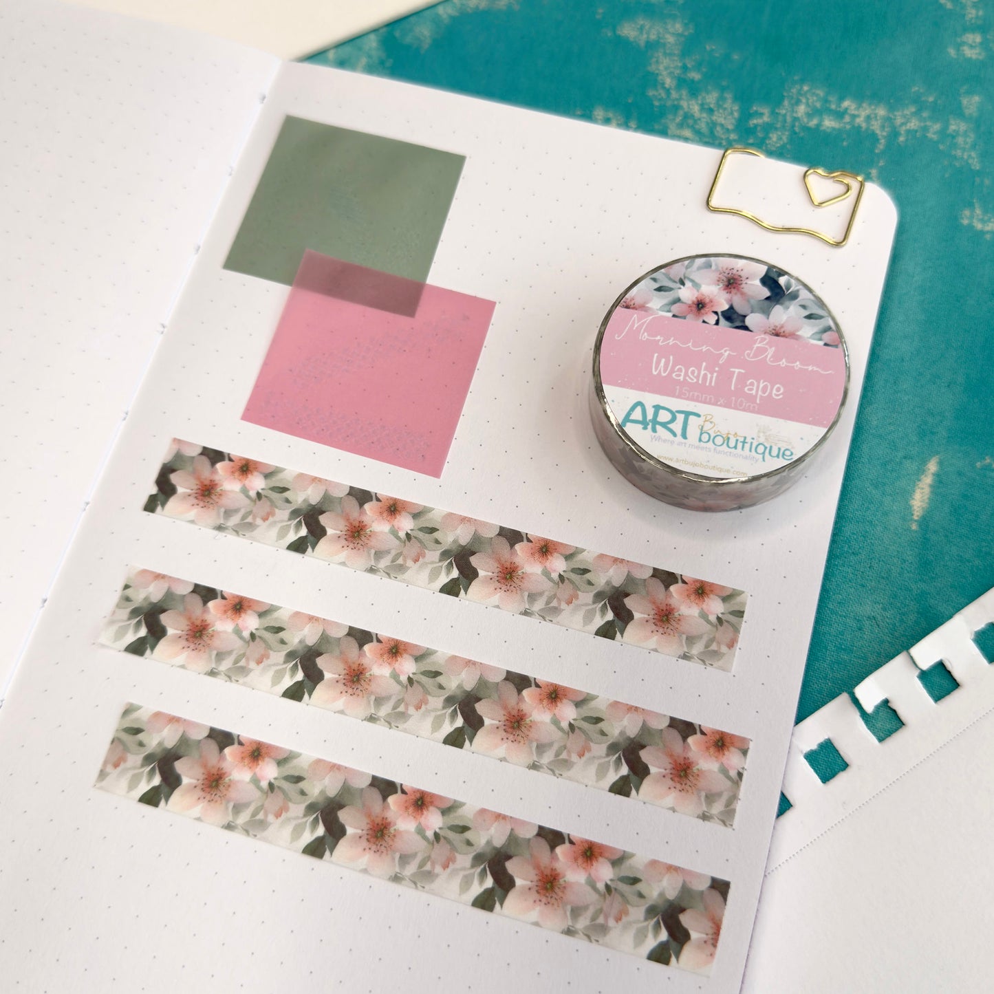 Morning Bloom Washi Tape 15 mm - Floral Spring Washi Tape