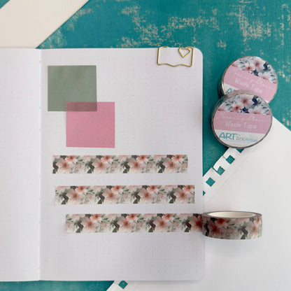 Morning Bloom Washi Tape 15 mm - Floral Spring Washi Tape