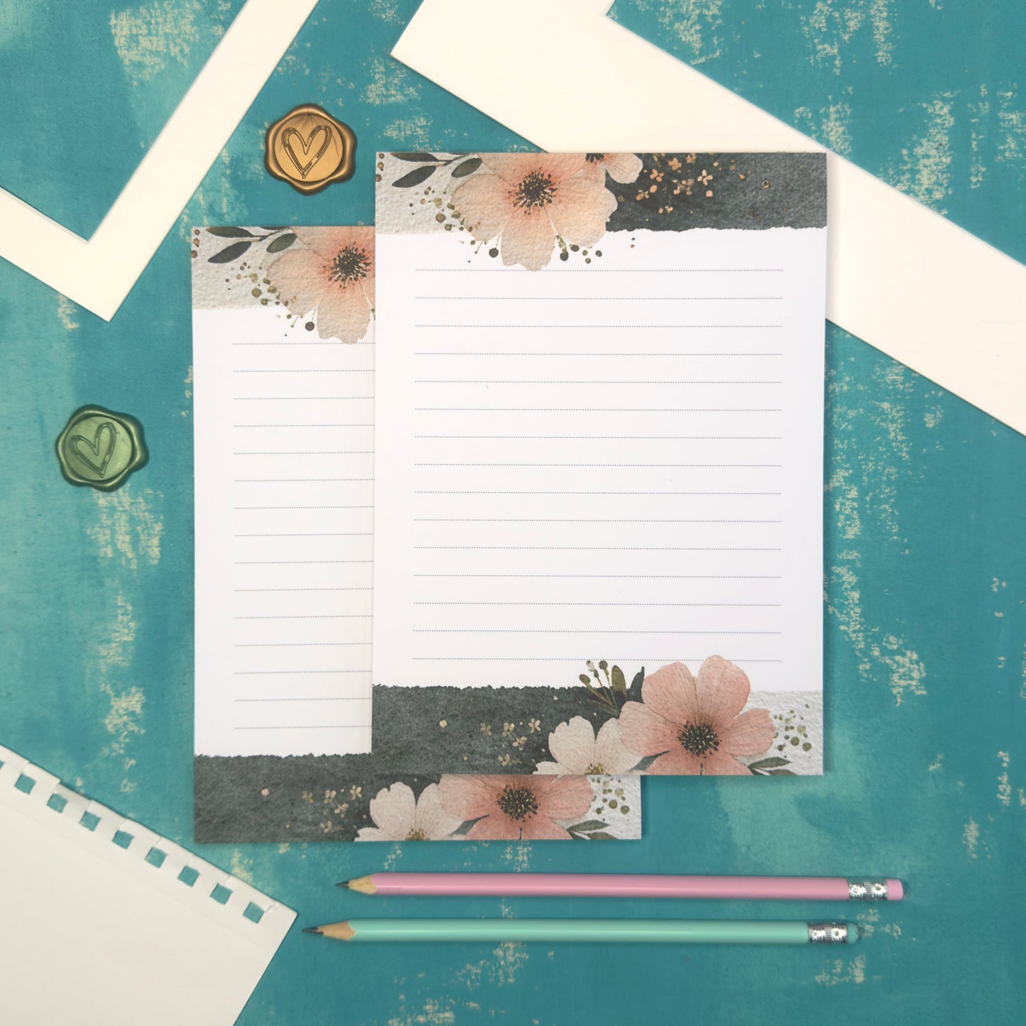 Morning Bloom A5 Lined Notepad - Spring Floral Letter Pad