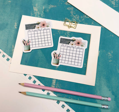 Morning Bloom Blank Calendar Stickers Spring Planner Essentials
