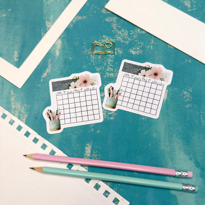 Morning Bloom Blank Calendar Stickers Spring Planner Essentials