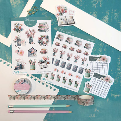 Morning Bloom Planner Set - Stickers, Washi & Vinyls for Spring Journaling