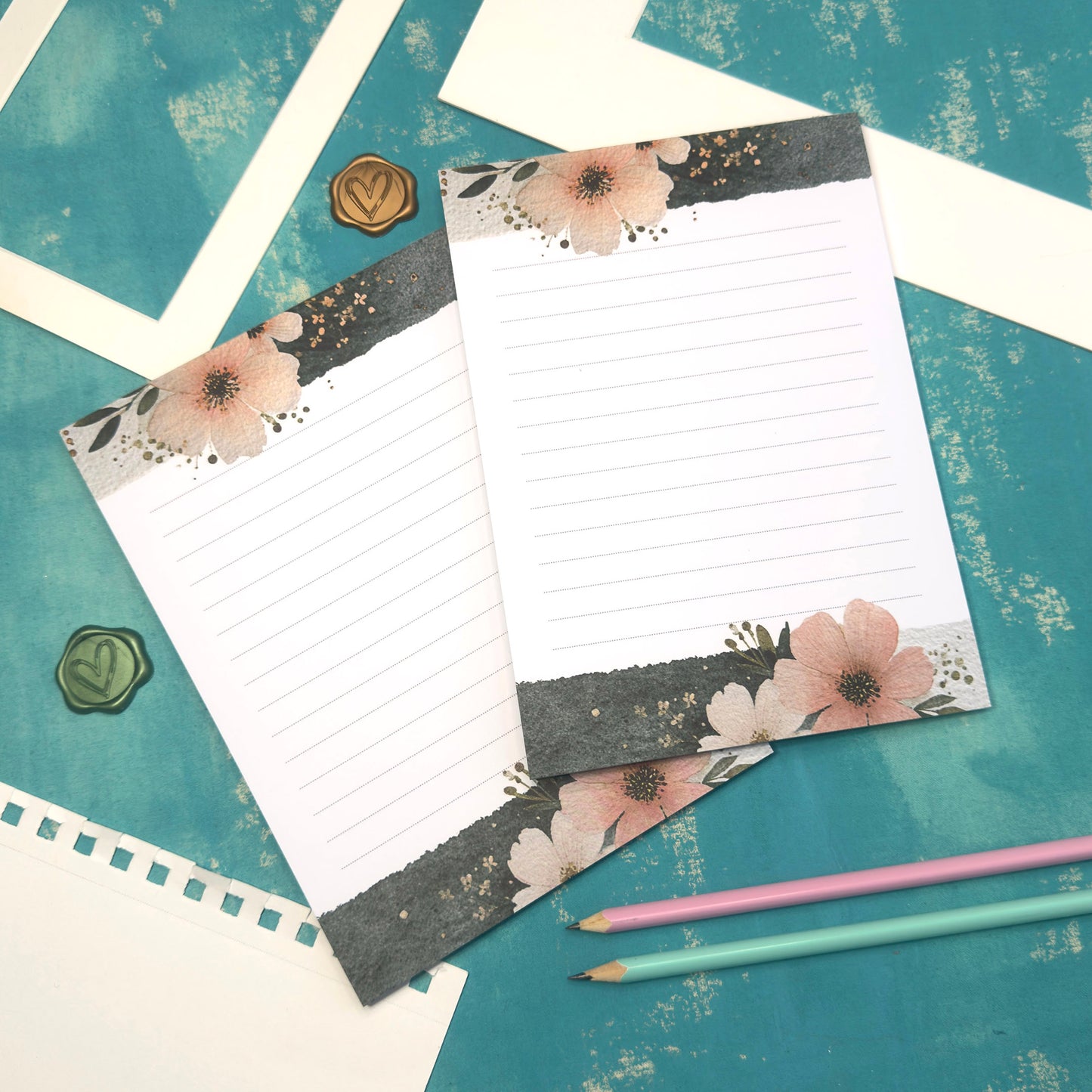 Morning Bloom A5 Lined Notepad - Spring Floral Letter Pad