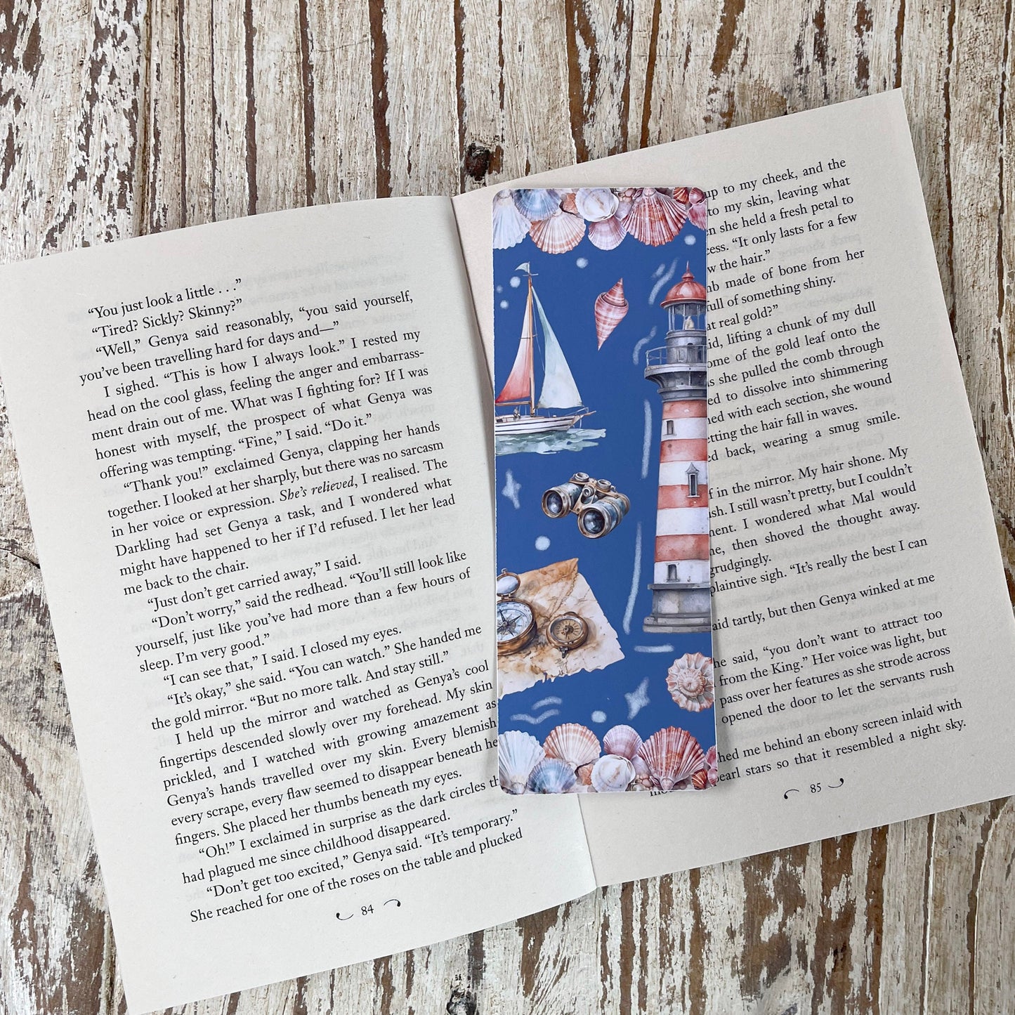 Nautical bookmark Lighthouse landscape bookmark