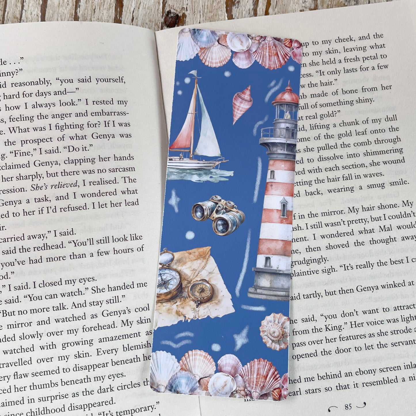 Nautical bookmark Lighthouse landscape bookmark