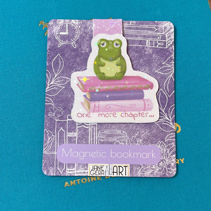 One More Chapter cute magnetic bookmark, bookish gift, book lover gift, cute bookmark, cute frog