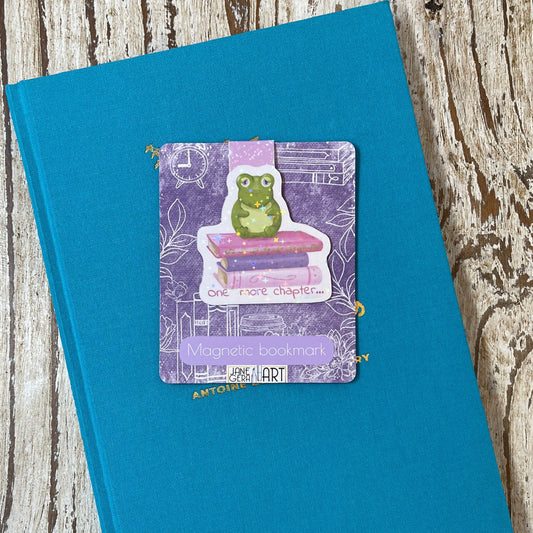 One More Chapter cute magnetic bookmark, bookish gift, book lover gift, cute bookmark, cute frog