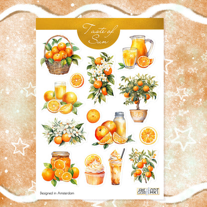 Oranges planner stickers Summer bujo sticker sheet