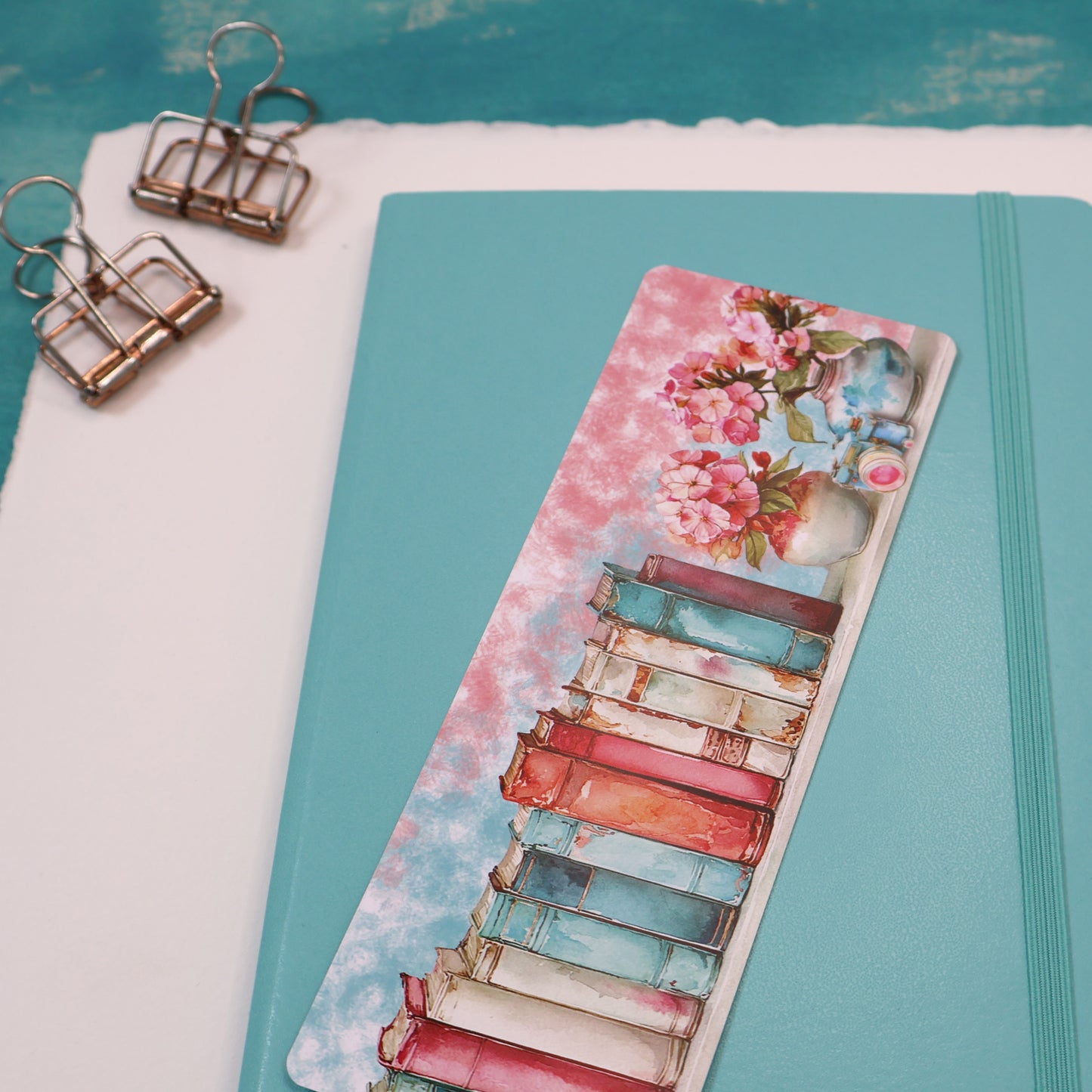 Summer Bookshelf Floral Bookmark