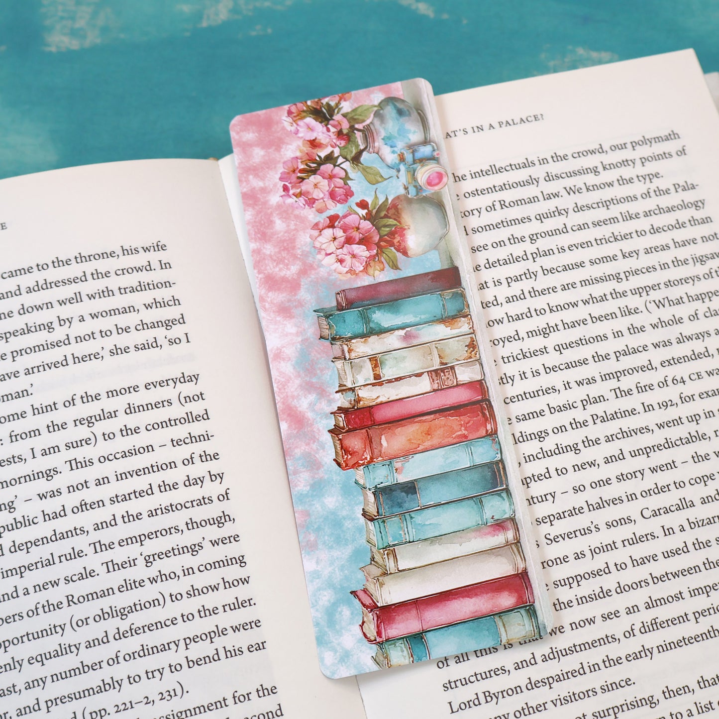 Summer Bookshelf Floral Bookmark