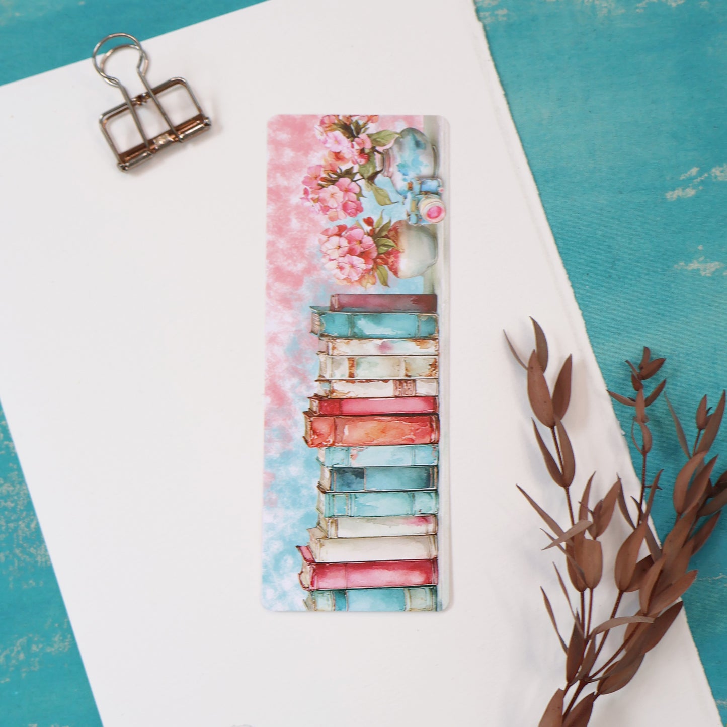 Summer Bookshelf Floral Bookmark