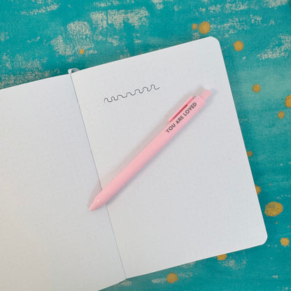 Macaron Colored Motivational Pens - Pastel Ballpoint Pens with Uplifting Quotes, Black Ink