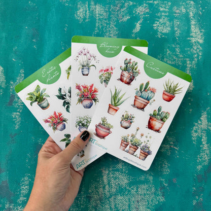 Cactuses decorative sticker sheet