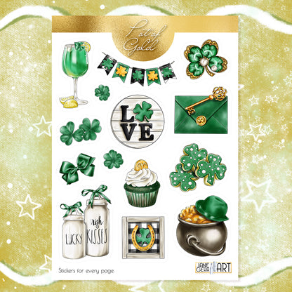 Pot of Gold bujo stickers St. Patrick's Day stickers