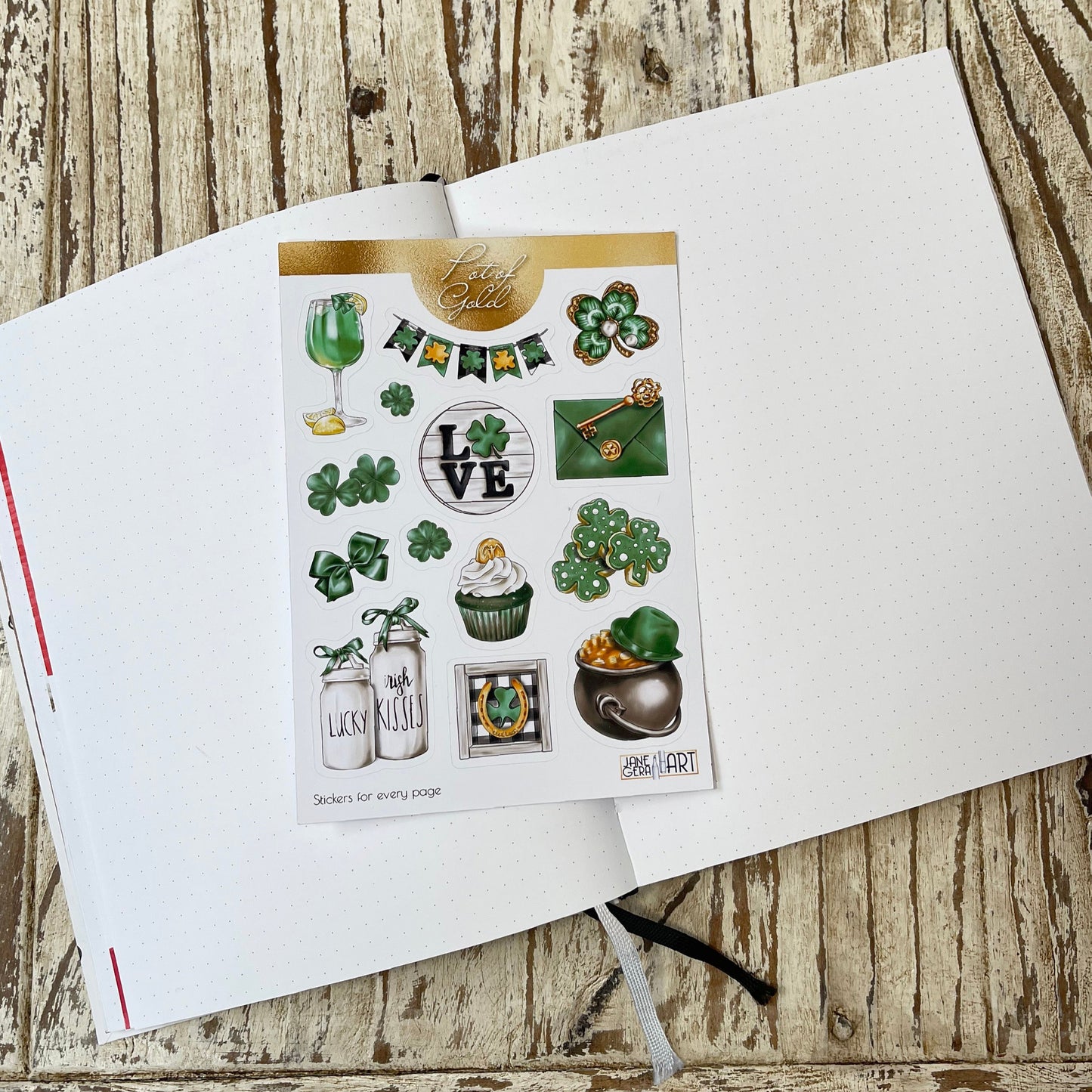 Pot of Gold bujo stickers St. Patrick's Day stickers