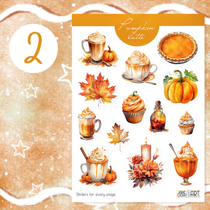 Pumpkin Latte bujo sticker set