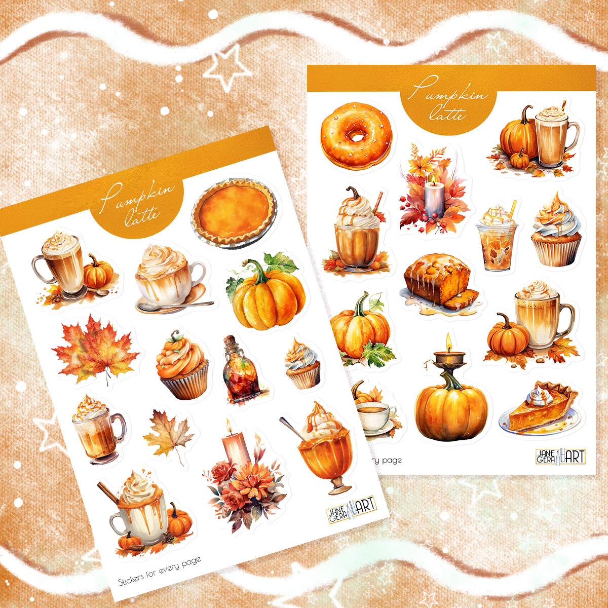 Pumpkin Latte bujo sticker set