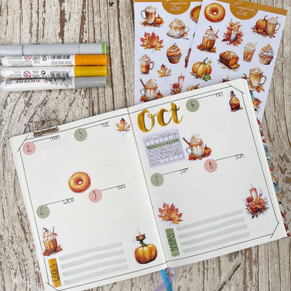 Pompoen Latte Bujo-stickerset