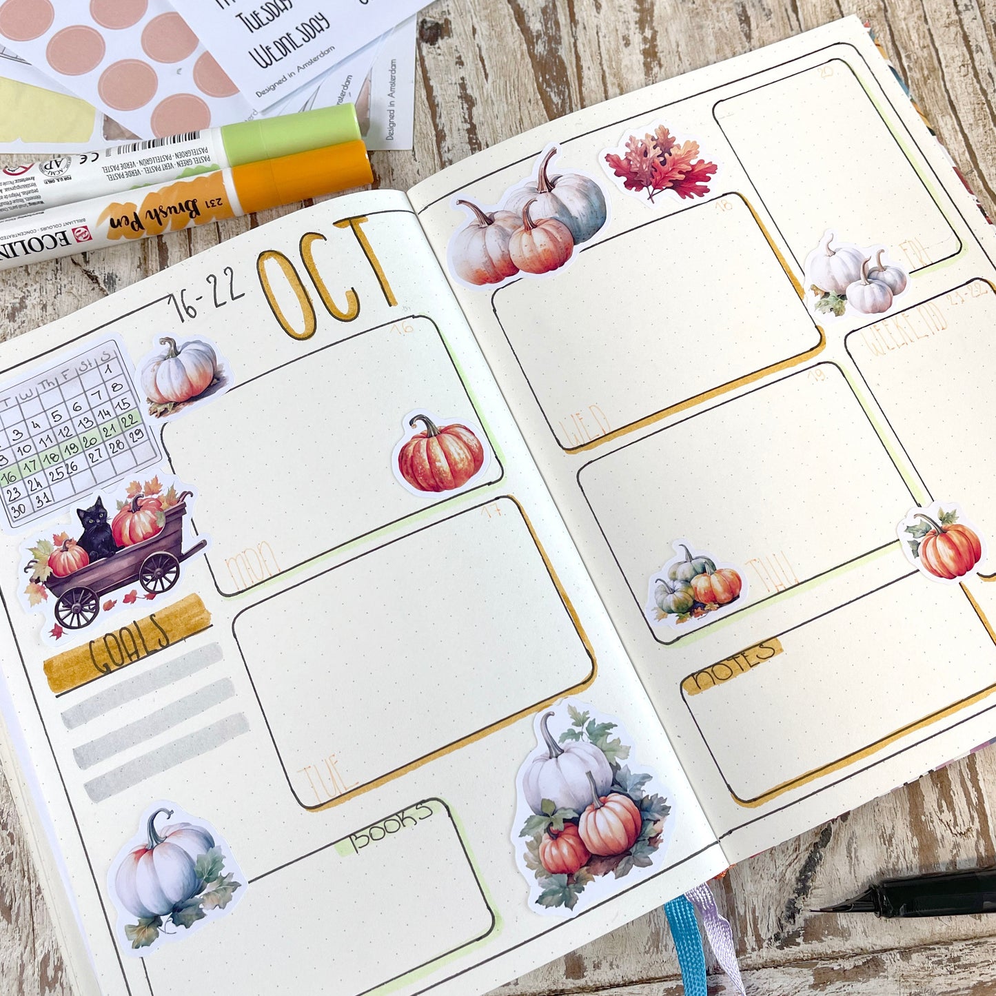 Bujo-stickers van het pompoenseizoen Herfstplannerstickers