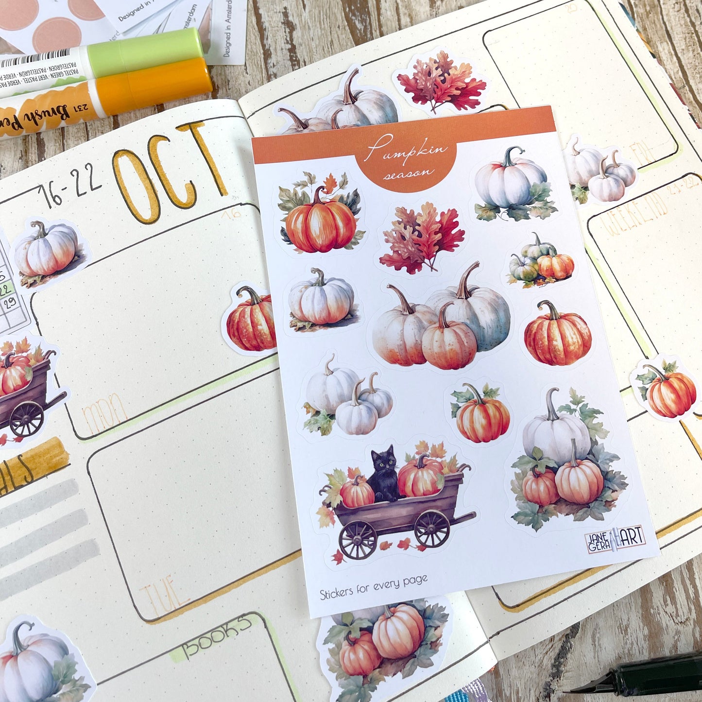 Pumpkin season bujo stickers Fall planner stickers