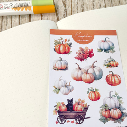 Bujo-stickers van het pompoenseizoen Herfstplannerstickers