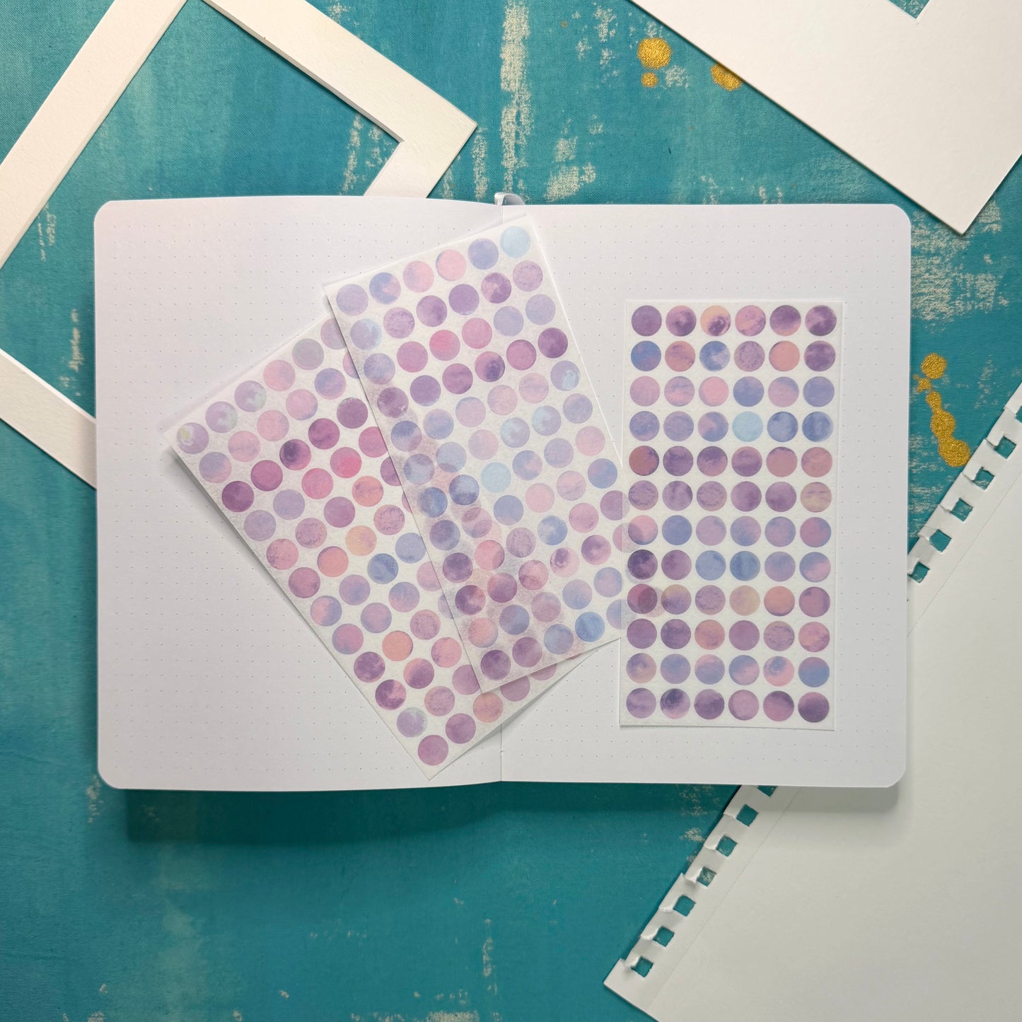 Watercolor Dots Stickers Set of 3 Sheets