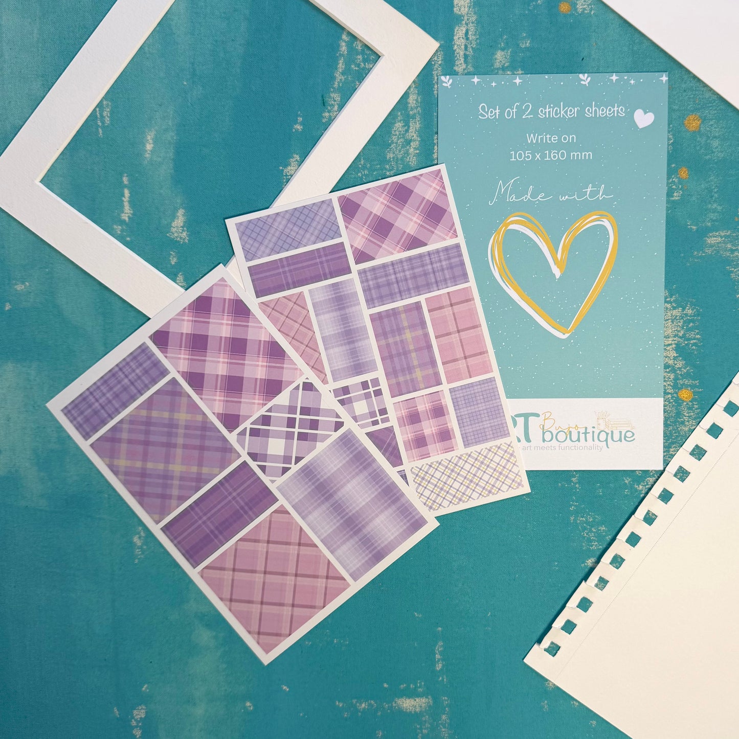 Tartan Stickers Set of 2 Sheets