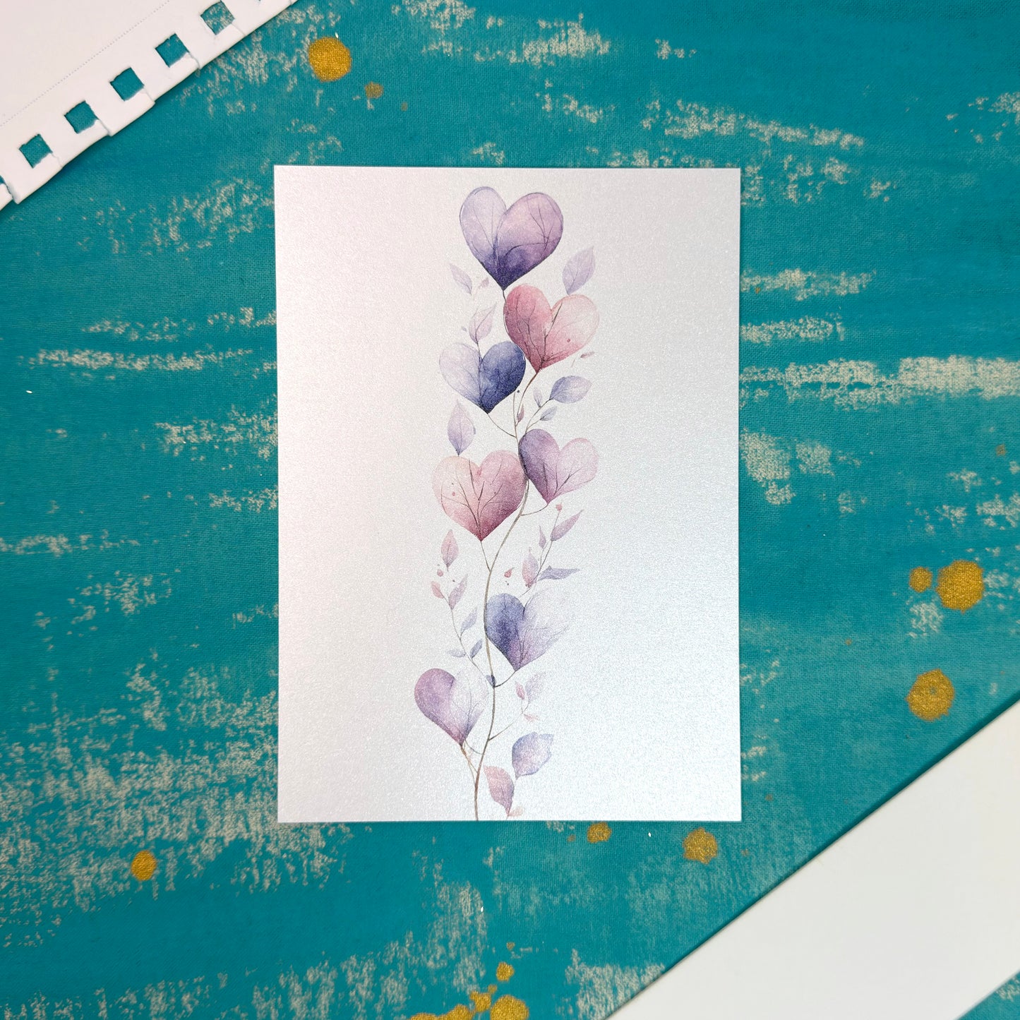 Purple Hearts Greeting Card Warm Valentine's Day Card