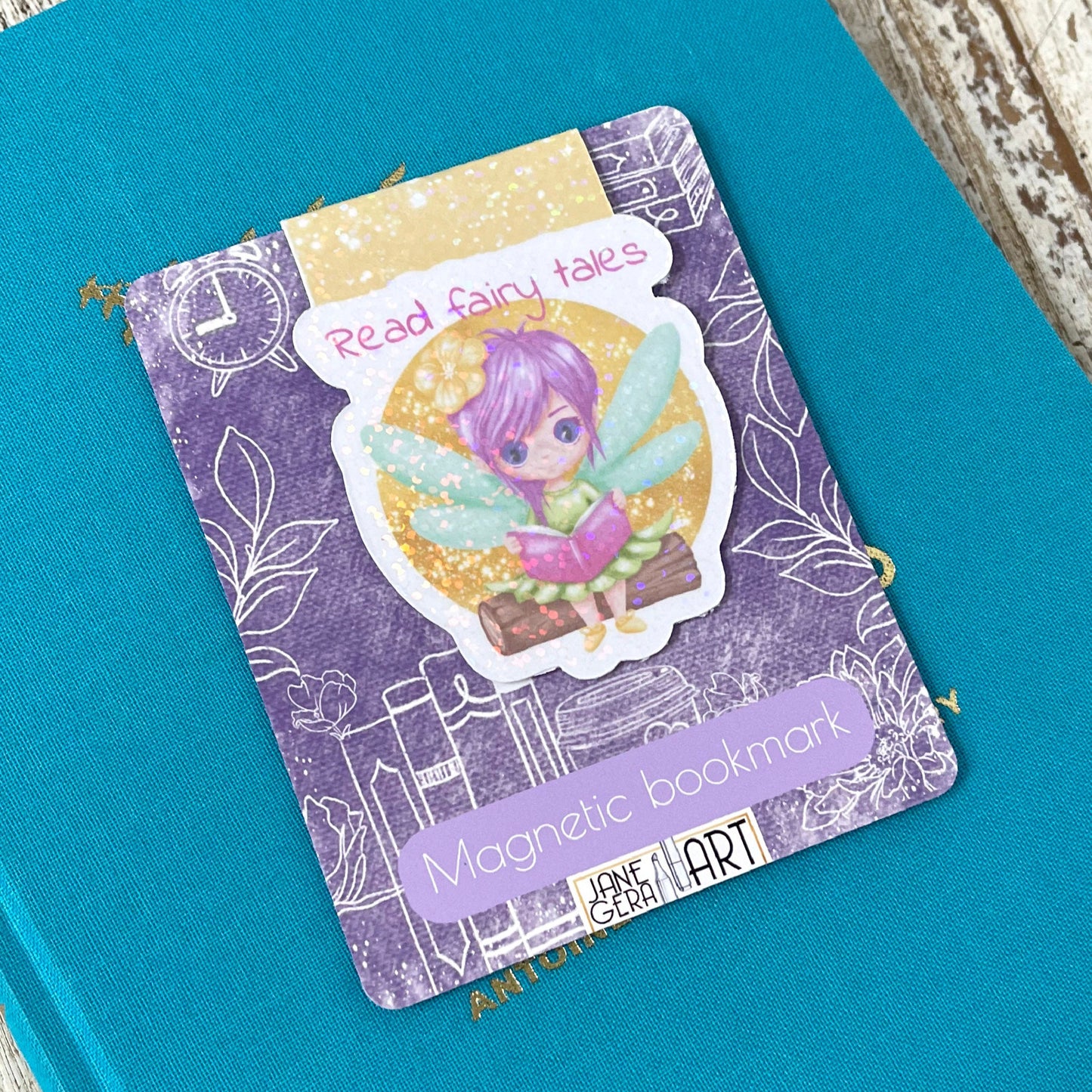 Read Fairy Tales magnetic bookmark, cute bookmark, cute faiy, book lover gift