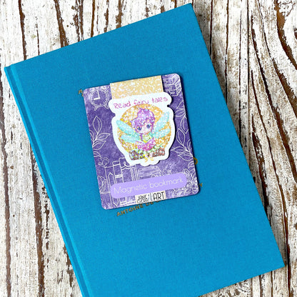 Read Fairy Tales magnetic bookmark, cute bookmark, cute faiy, book lover gift