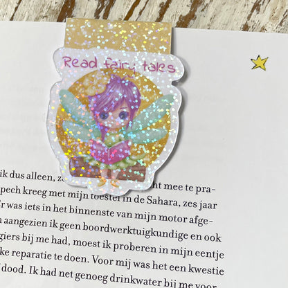 Read Fairy Tales magnetic bookmark, cute bookmark, cute faiy, book lover gift