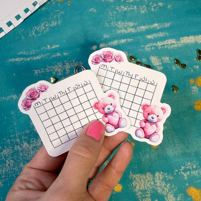 Romantic Holiday Mini Blank Calendar Stickers Set of 2