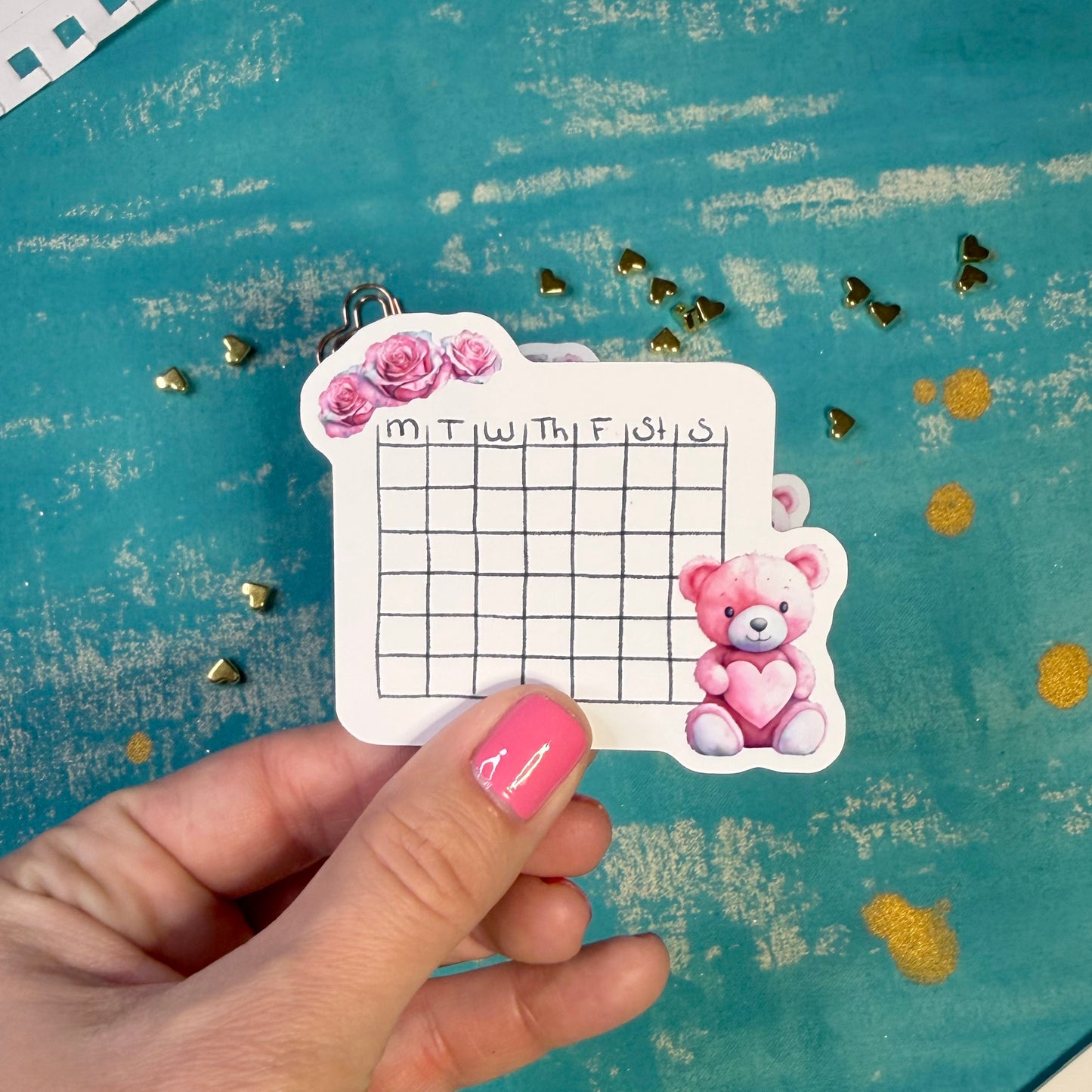 Romantic Holiday Mini Blank Calendar Stickers Set of 2