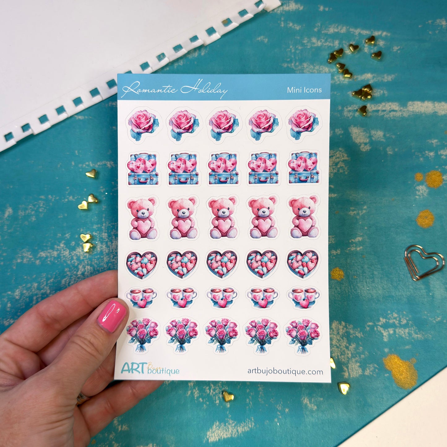 Romantic Holiday Mini Icons Cute Valentine's Day Stickers