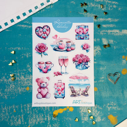 Romantischer Valentinstag-Aufkleberbogen