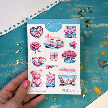Romantischer Valentinstag-Aufkleberbogen