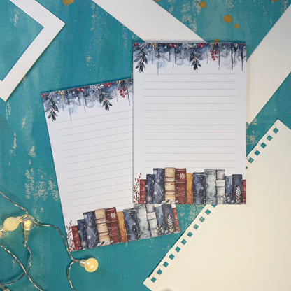 Snowy Library A5 Lined Notepad