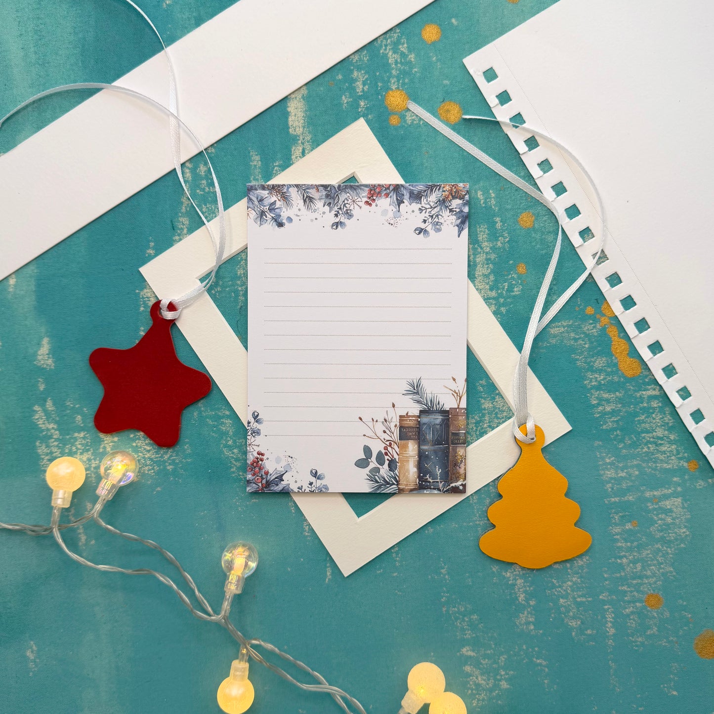 Snowy Library A6 Lined Notepad