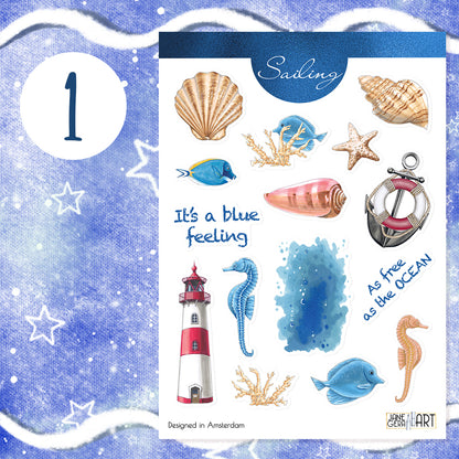 Nautical planner stickers Bujo stickers set