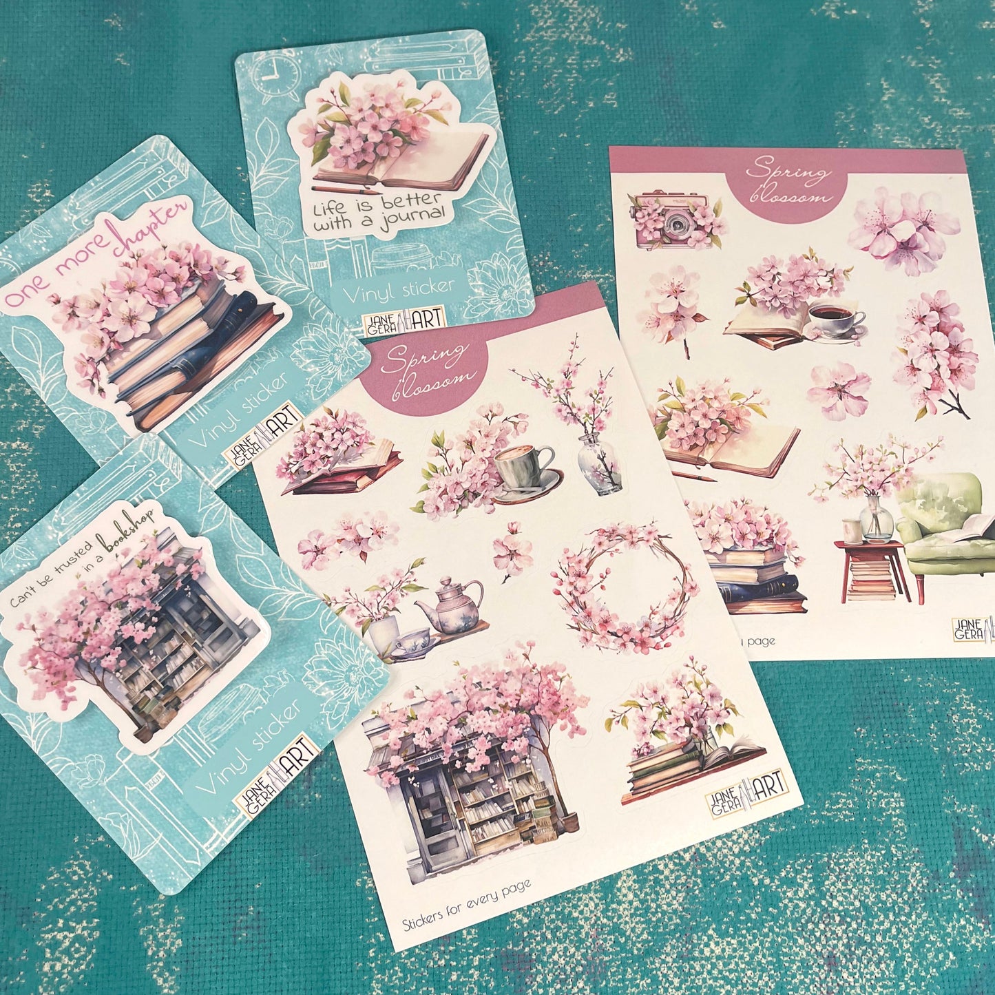 Sakura Blossom Sticker Set, designed to infuse your planners, journals, and scrapbooks with the delicate beauty of cherry blossoms, planner stickers