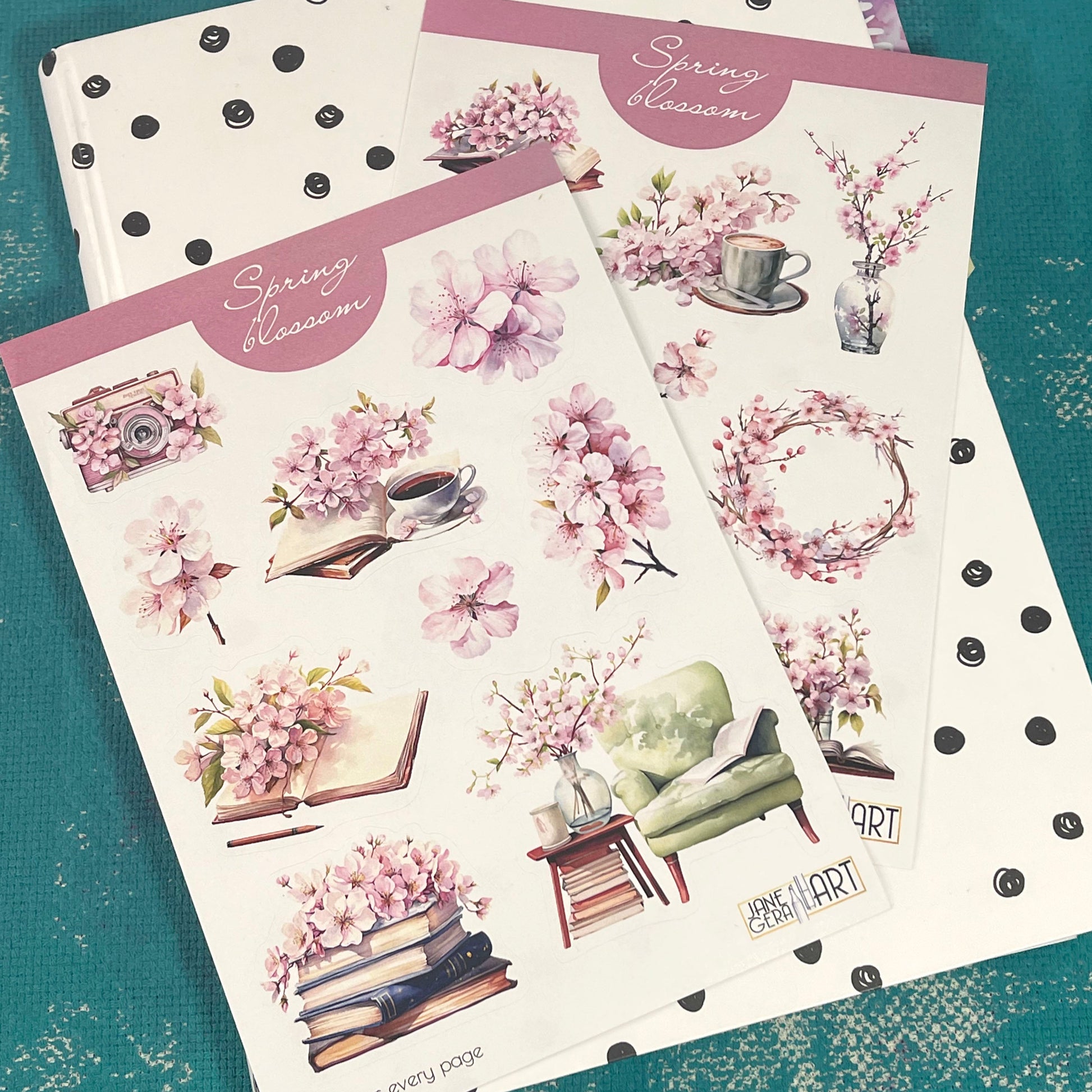 Sakura Blossom Sticker Set, designed to infuse your planners, journals, and scrapbooks with the delicate beauty of cherry blossoms, planner stickers