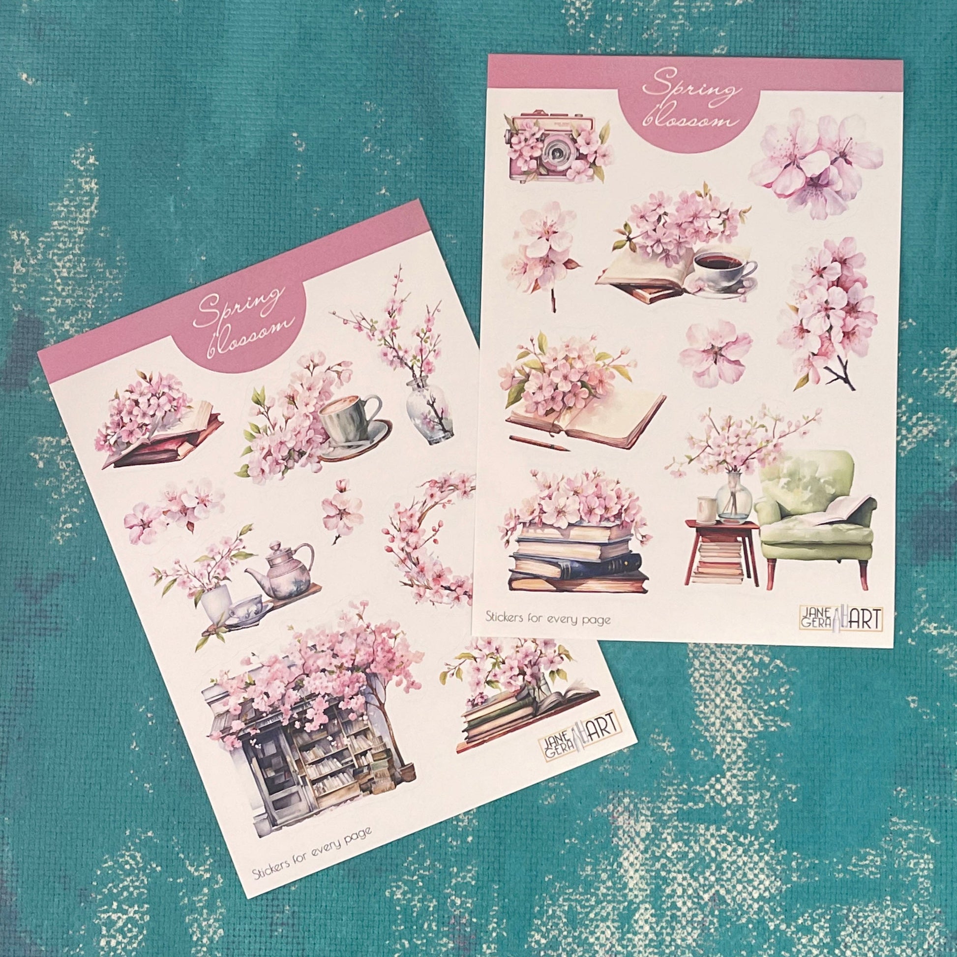 Sakura Blossom Sticker Set, designed to infuse your planners, journals, and scrapbooks with the delicate beauty of cherry blossoms, planner stickers