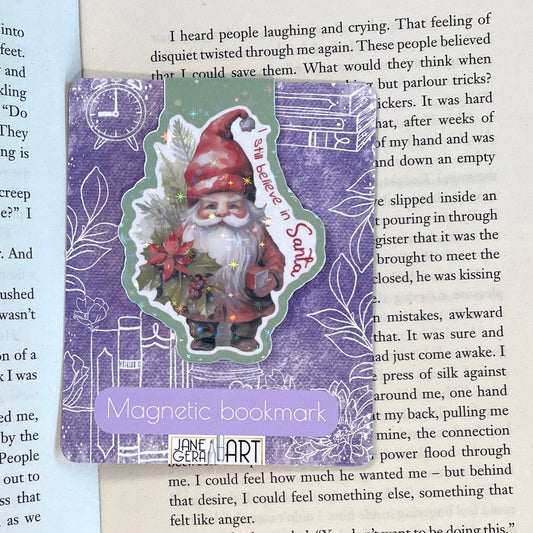 I still believe in Santa magnetic bookmark