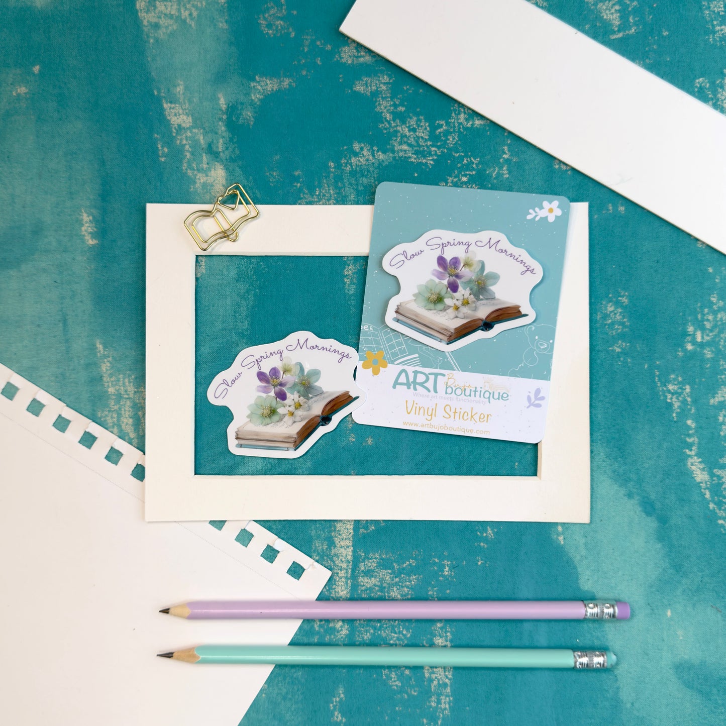 Slow Spring Mornings Floral Vinyl Sticker