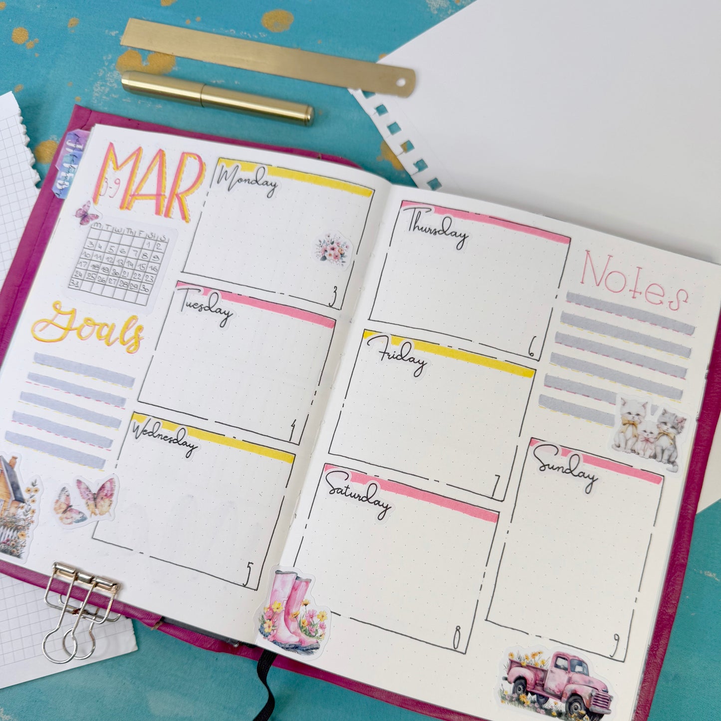 Spring Cottage Decorative Sticker Sheet – Aesthetic Planner & Journal Stickers