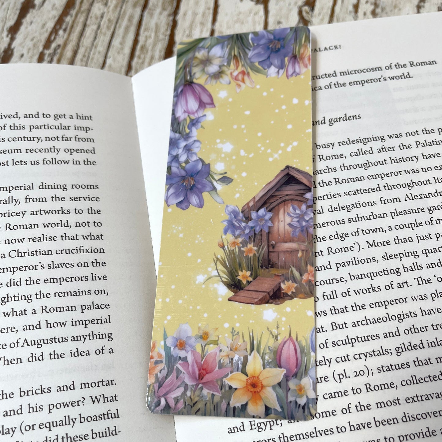 Spring Flowers classic bookmark, floral bookmark, laminated bookmark, jane gera art, artbujostickers.com