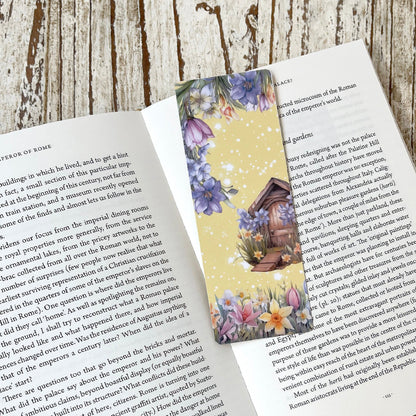 Spring Flowers classic bookmark, floral bookmark, laminated bookmark, jane gera art, artbujostickers.com